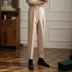 Men’s High Waisted Pleated Straight Trousers for Summer Styling