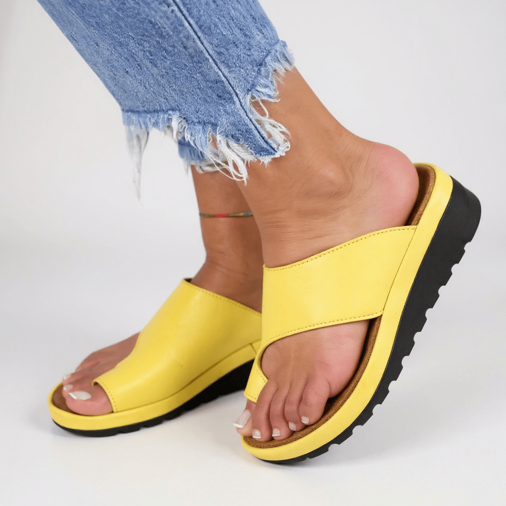 Women’s Comfortable Orthopedic Toe Split Sandals for Summer Yellow