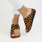 Women’s Comfortable Orthopedic Toe Split Sandals for Summer Leopard