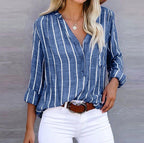 Women’s Relaxed Striped Casual Blouse for Summer Style