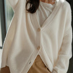 Women’s Classic Knit Button Cardigan for Everyday Layering Ivory