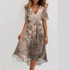 Women’s Floral Wrap Dress with V-Neck