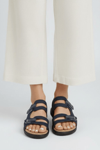 Women’s Bold Multi-Strap Heeled Sandals for Summer Style Blue