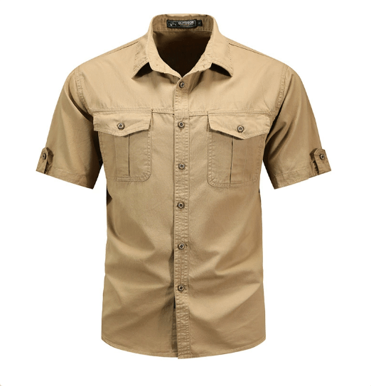 Men’s Sturdy Cargo Shirt for Outdoor Activities Khaki