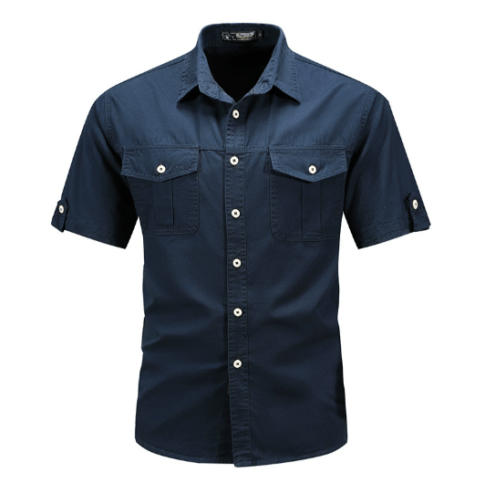 Men’s Sturdy Cargo Shirt for Outdoor Activities Dark Blue