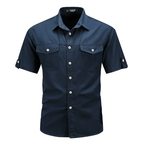 Men’s Sturdy Cargo Shirt for Outdoor Activities Dark Blue