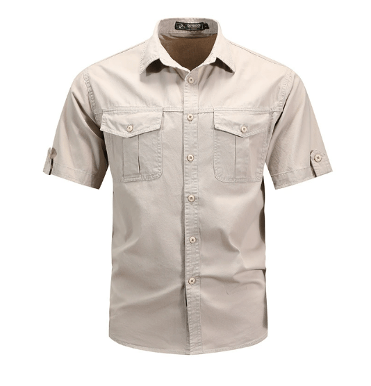 Men’s Sturdy Cargo Shirt for Outdoor Activities Beige