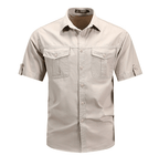 Men’s Sturdy Cargo Shirt for Outdoor Activities Beige