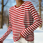 Women’s Classic Striped Long Sleeve T-Shirt Cardinal Red