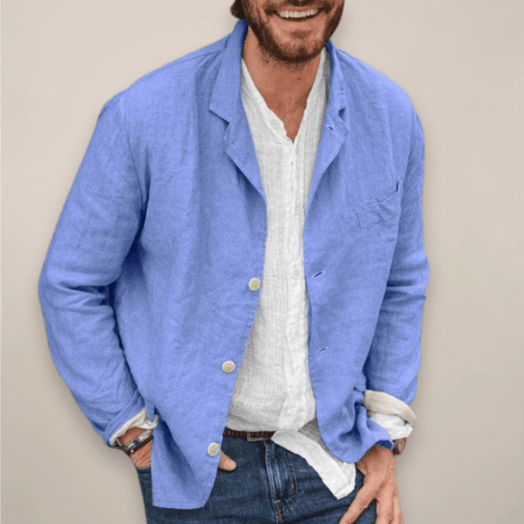 Men’s Relaxed Fit Blazer Jacket for Summer Styling Blue