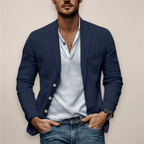 Men’s Casual Blazer - Modern Summer Style for Everyday Wear Navy Blue