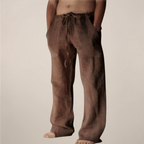 Men’s Wide Loose Relaxed Fit Trousers for Casual Summer Wear Brown