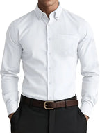 Men’s Casual Button-Down Shirt with Chest Pocket White
