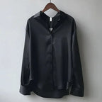 Women’s Classic Button Down Elegant Blouse for Summer Styling Black