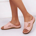 Women’s Anatomical Thong Mules with Comfortable Footbed Pink