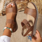 Women’s Adjustable Strap Comfort Sandals for Spring and Summer Light Brown