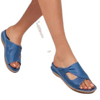 Women’s Anatomical Thong Mules with Comfortable Footbed Sky Blue