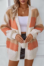 Women’s Oversized Knit Cardigan with Textured Sleeves