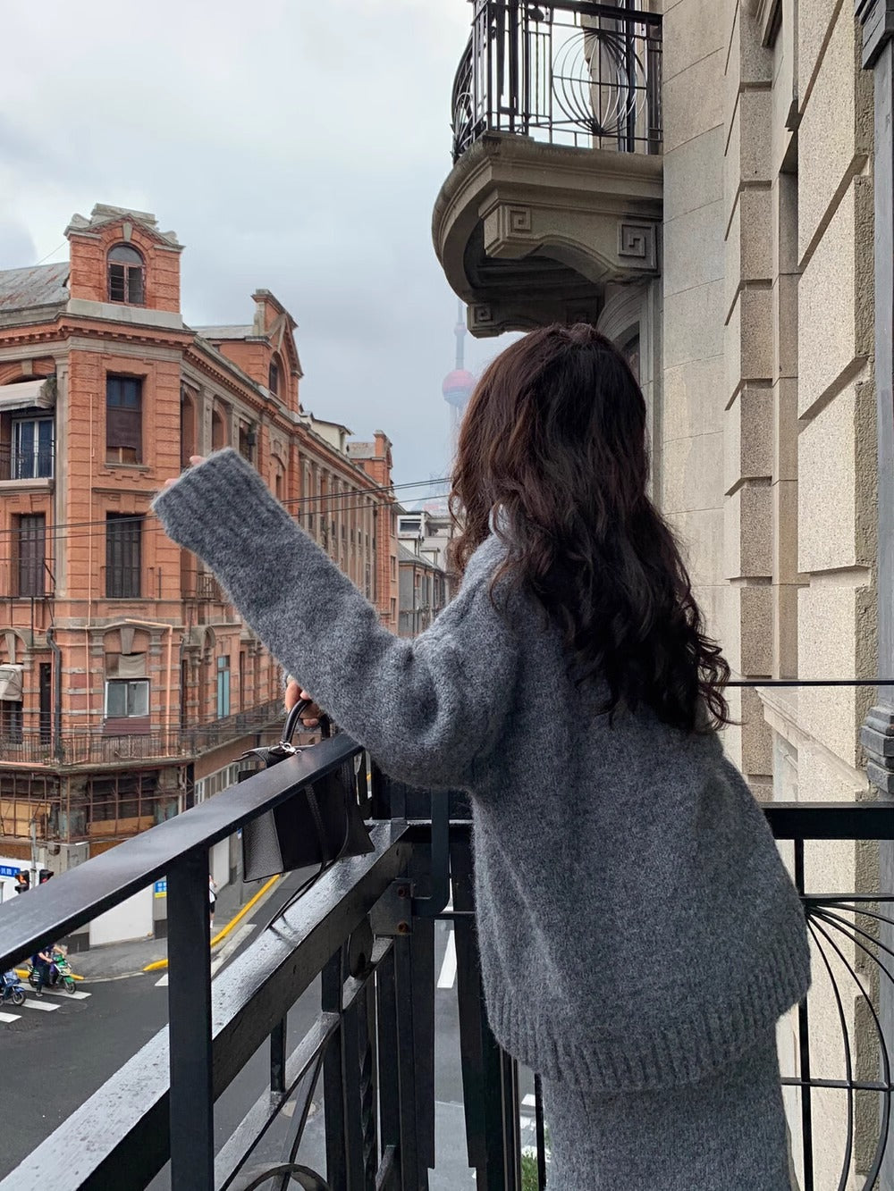 Women’s Cozy V-Neck Knit Sweater and Flare Midi Skirt Set