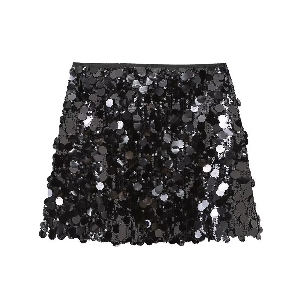 Women’s Dazzling Sparkling Sequin Skirt – Glamorous Party Skirt