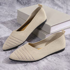 Women’s Comfortable Mesh Ballerina Flats with Elastic Slip-On Apricot