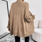 Women’s Oversized Cable Knit Cardigan with Button Front Closure