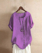 Women’s Casual Button Detail Blouse for Summer Styling Purple
