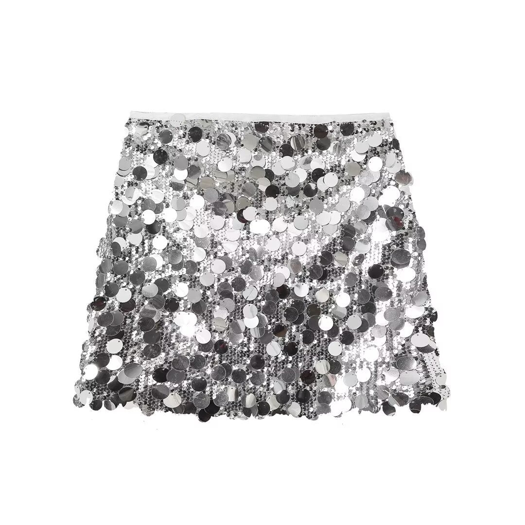Women’s Dazzling Sparkling Sequin Skirt – Glamorous Party Skirt