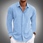 Men’s Relaxed Fit Long Sleeve Casual Shirt Light Blue