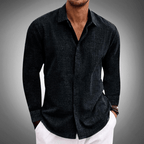 Men’s Relaxed Fit Long Sleeve Casual Shirt Black