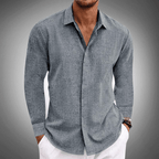 Men’s Relaxed Fit Long Sleeve Casual Shirt Gray