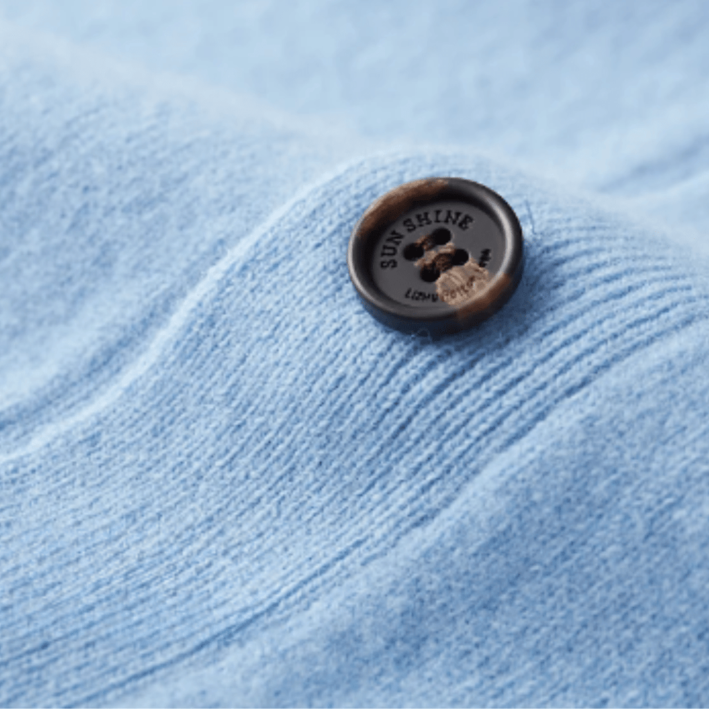 Men’s Classic V-Neck Cardigan with Button Front and Ribbed Knit