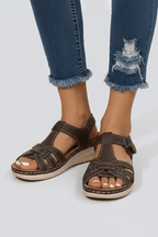 Women’s Comfortable Open Toe Strap Sandals for Summer Style Dark Brown