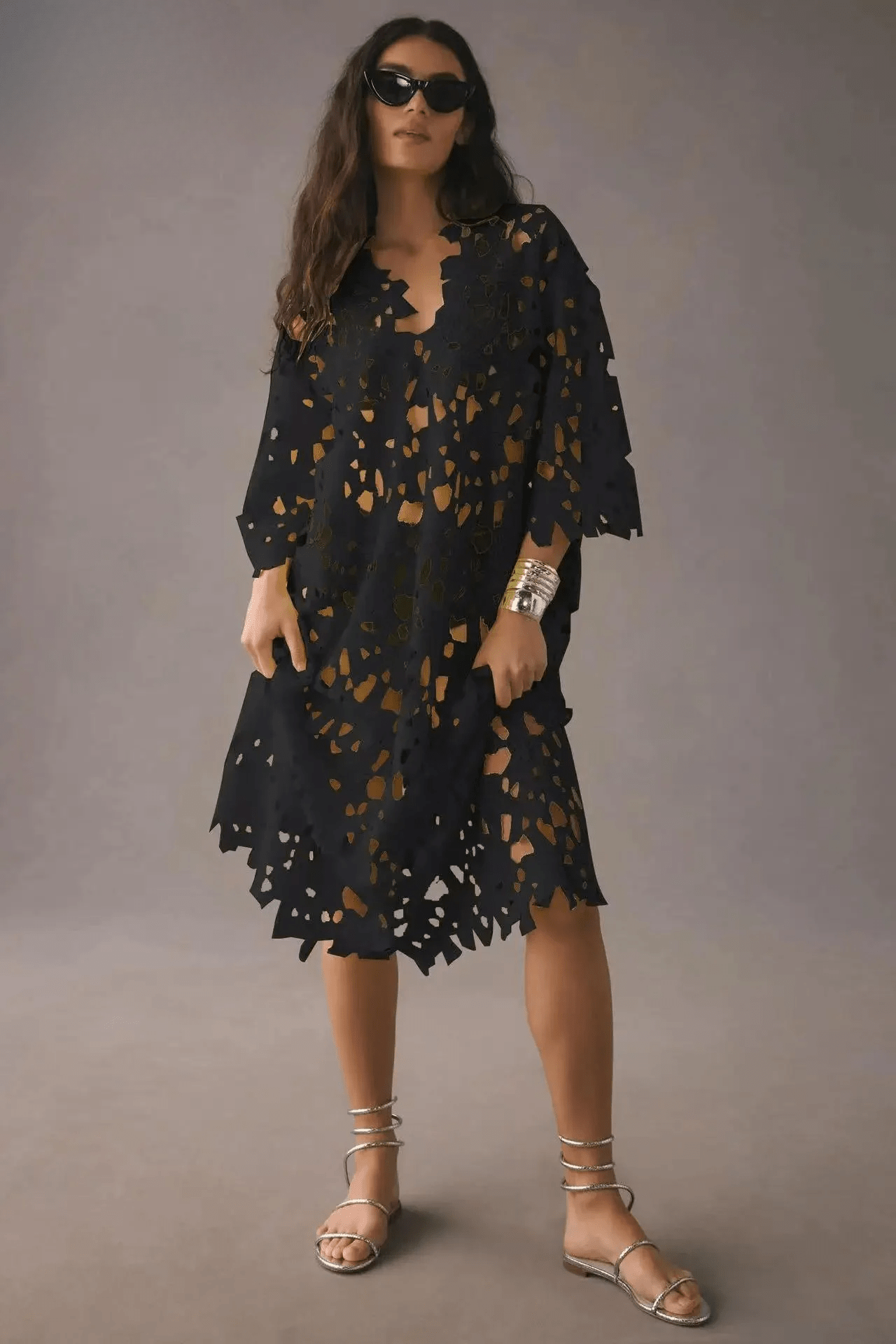 Women’s Elegant Maxi Dress – Flowy Boho Dress Black One size fits all