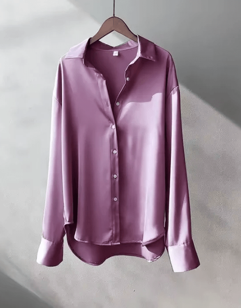 Women’s Classic Button Down Elegant Blouse for Summer Styling Purple