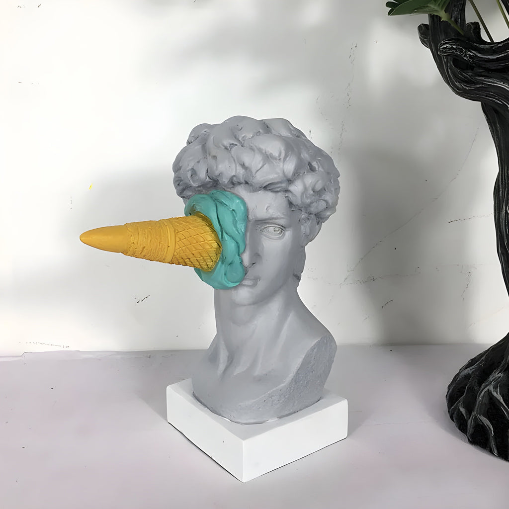 David Figurine Modern Sculpture Art Ornament Nordic Style Blue