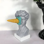 David Figurine Modern Sculpture Art Ornament Nordic Style Blue