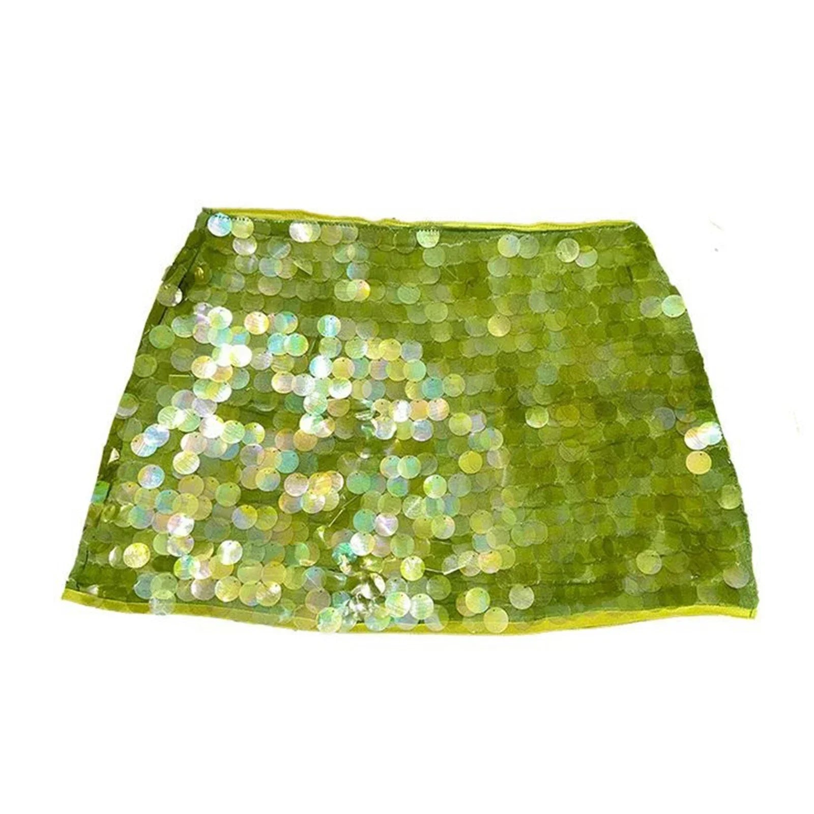 Women’s Glitter Sequin Mini Skirt for Glamorous Nights Green