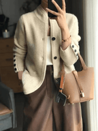 Women’s Classic Button Front Cardigan - Warm Everyday Outerwear Beige