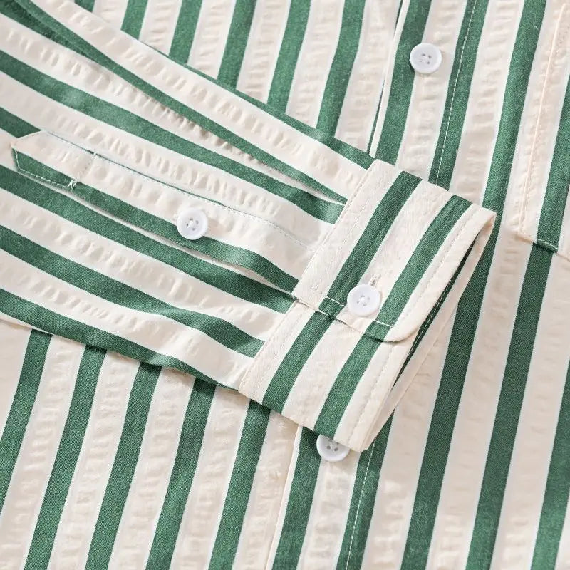 Men’s Classic Striped Button-Down Shirt – Effortless Everyday Style