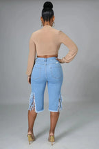 Women’s Ripped Denim Shorts for Casual Everyday Wear