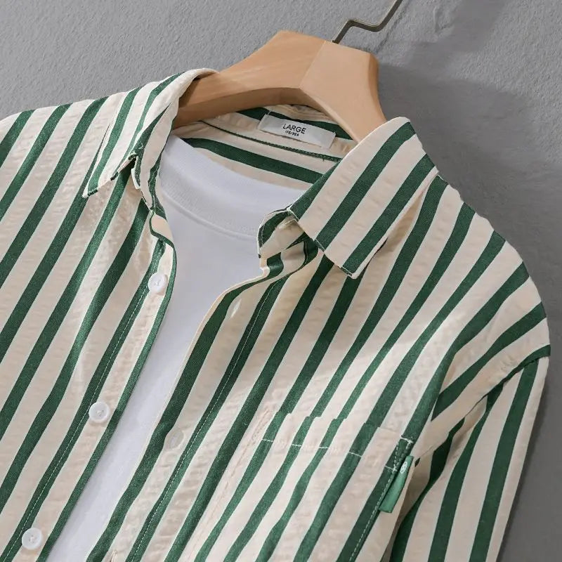 Men’s Classic Striped Button-Down Shirt – Effortless Everyday Style