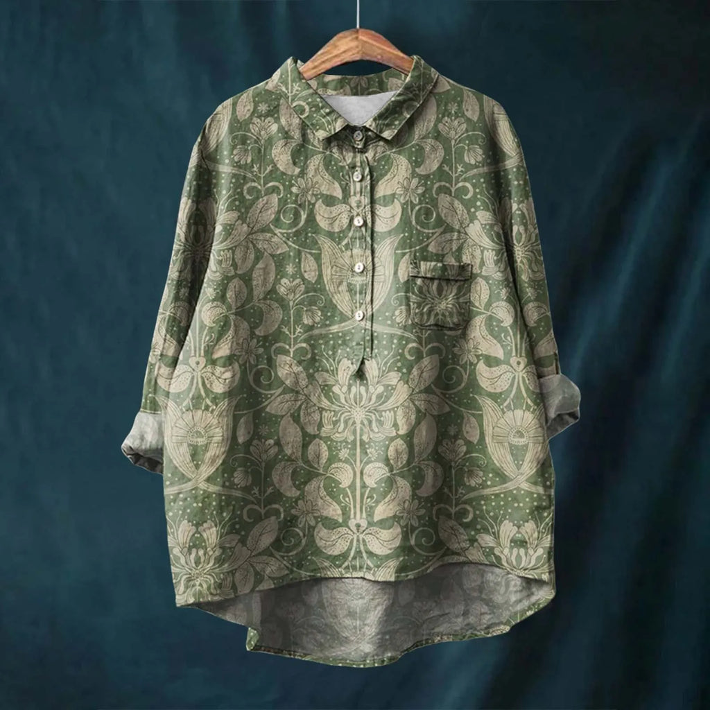 Women’s Oversized Casual Shirt – Versatile Everyday Top Dark Green