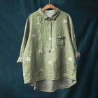 Women’s Oversized Casual Shirt – Versatile Everyday Top Green