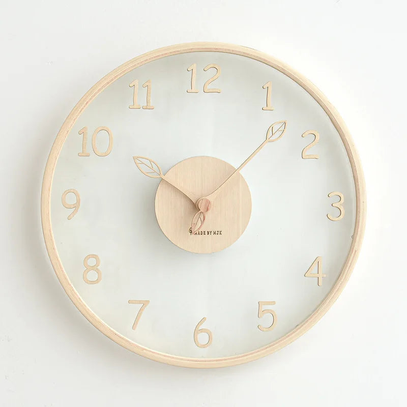 Modern Glass Wall Clock for Clean Minimal Home Style Decor b