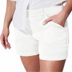 Women’s Pull-On Stretch Denim Shorts for Everyday Comfort White