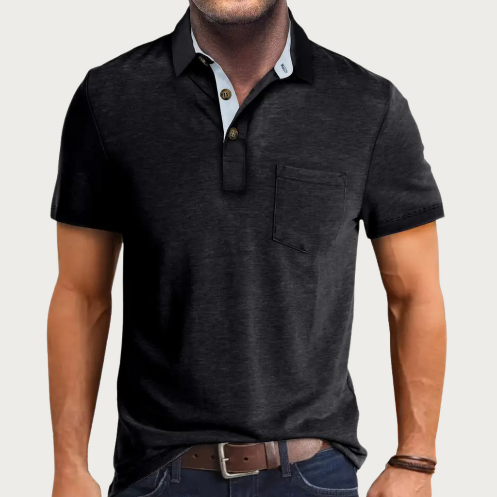Men’s Classic Polo Shirt - Soft and Breathable Everyday Top Black