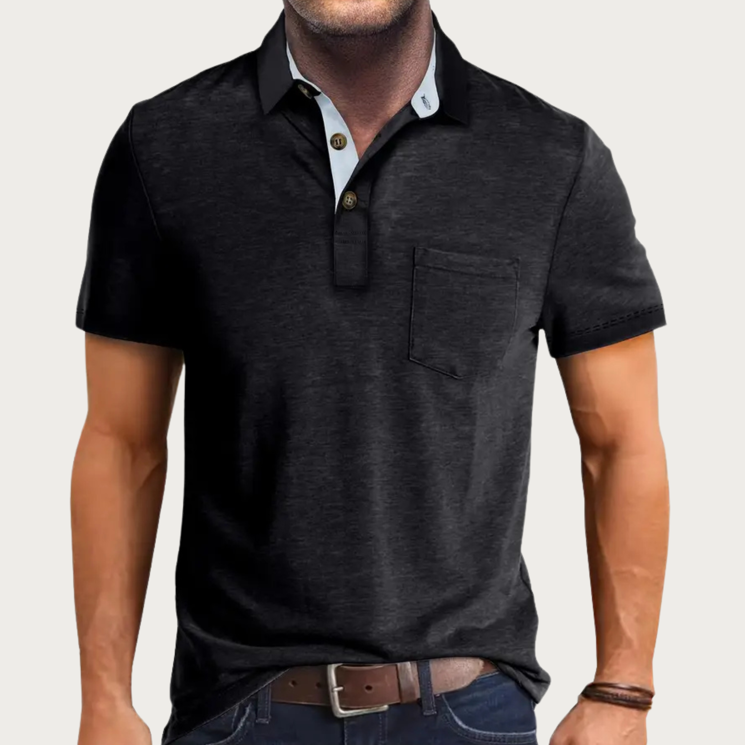 Men’s Classic Polo Shirt - Soft and Breathable Everyday Top Black