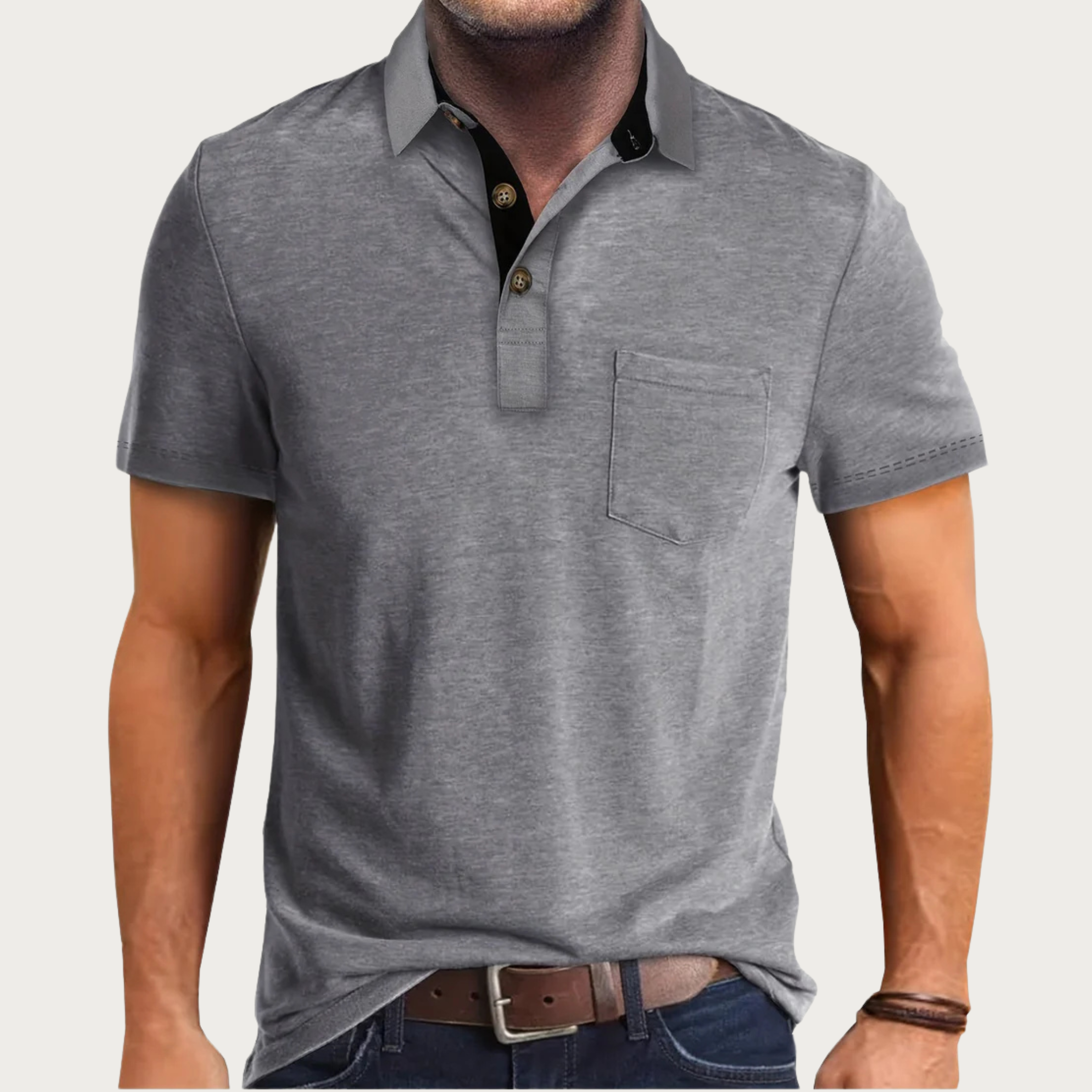 Men’s Classic Polo Shirt - Soft and Breathable Everyday Top Dark Grey