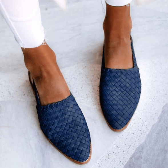 Women’s Elegant Woven Slingback Ballerinas for Everyday Wear Blue